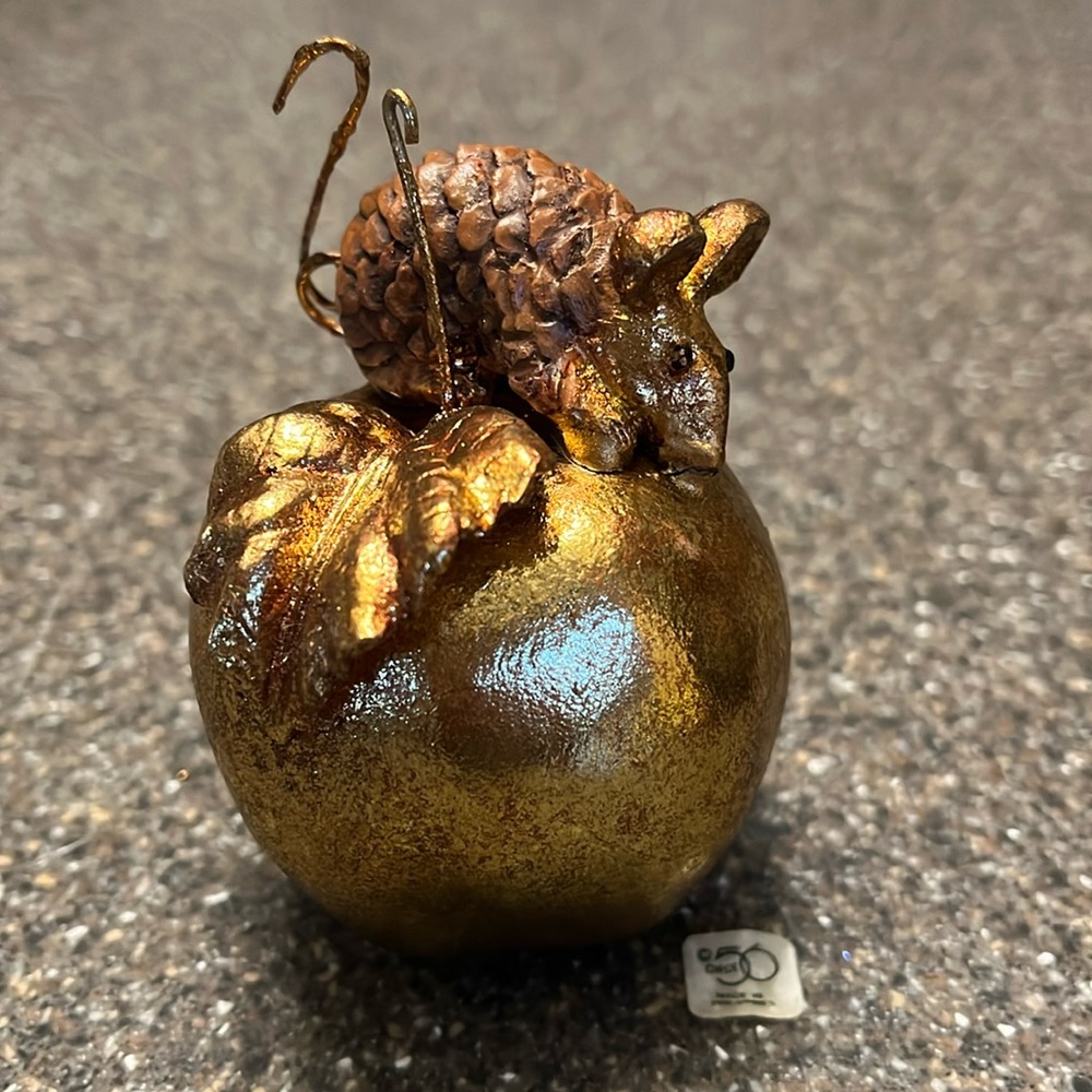 Mouse and Apple Ornament (Dept 56)